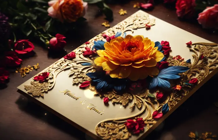 Unique 3D Floral Design Wedding Invitation Slideshow
